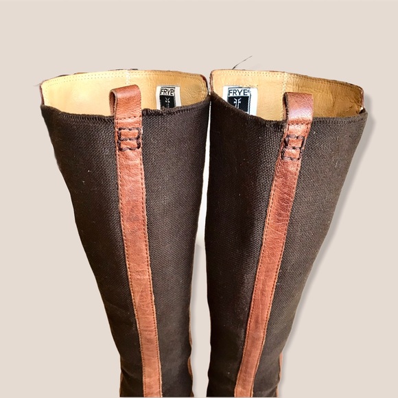 Frye Molly Gore Cognac Tall Skinny Riding Boots - Picture 10 of 16